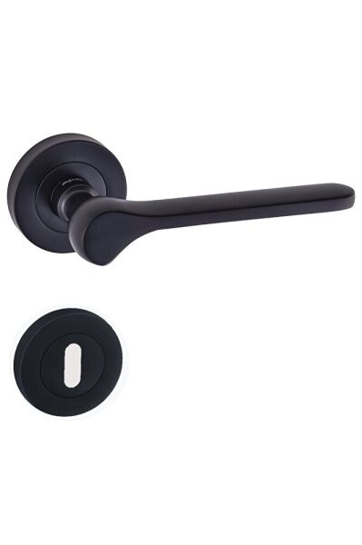 Doğanlar Anka Mat Siyah Rozetli Kapı Kolu Rozetli Yale Sağ (adet)