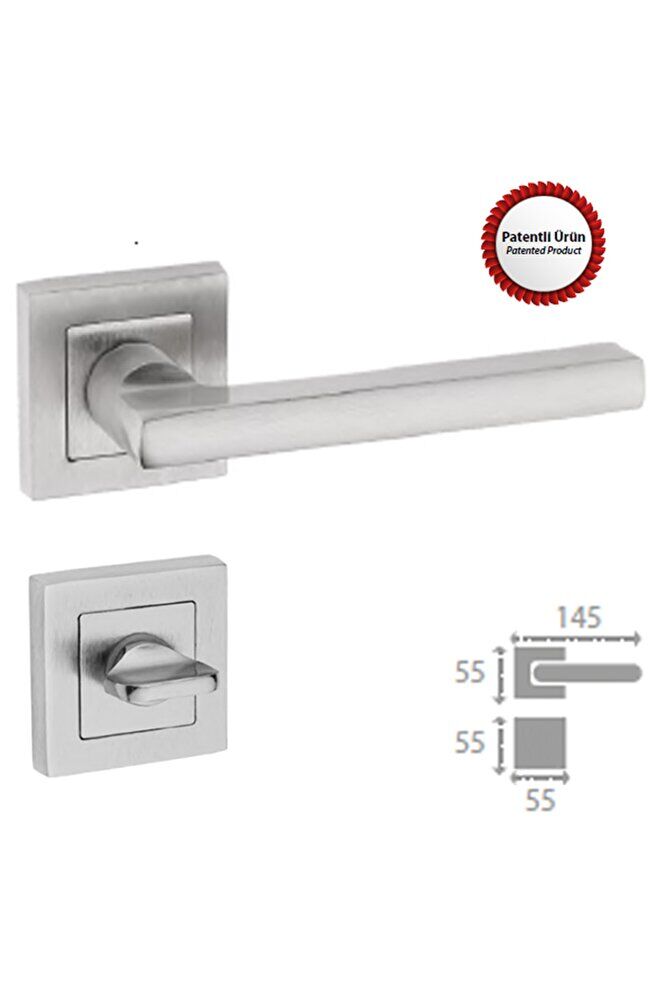 EURPA SATEN NİKEL KAPI KOLU KARE ROZETLİ WC (TK)