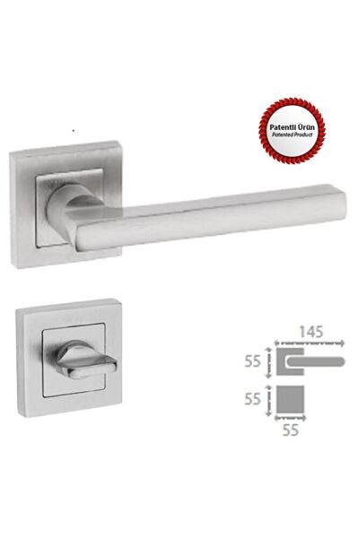 EURPA SATEN NİKEL KAPI KOLU KARE ROZETLİ WC (TK)