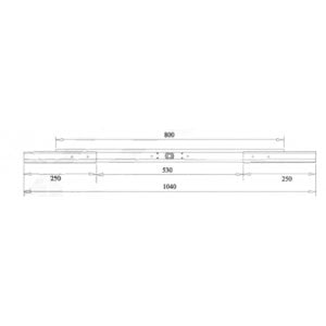 Mepa EMR-125-37 cm Çift Kapaklı Alm.Masa Rayı